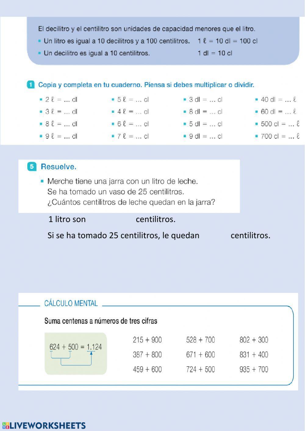 Unidades de capacidad 3º