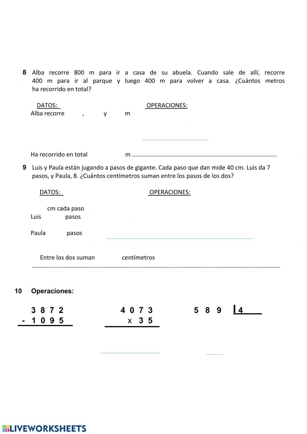 Repasando tema 10 matemáticas 3º