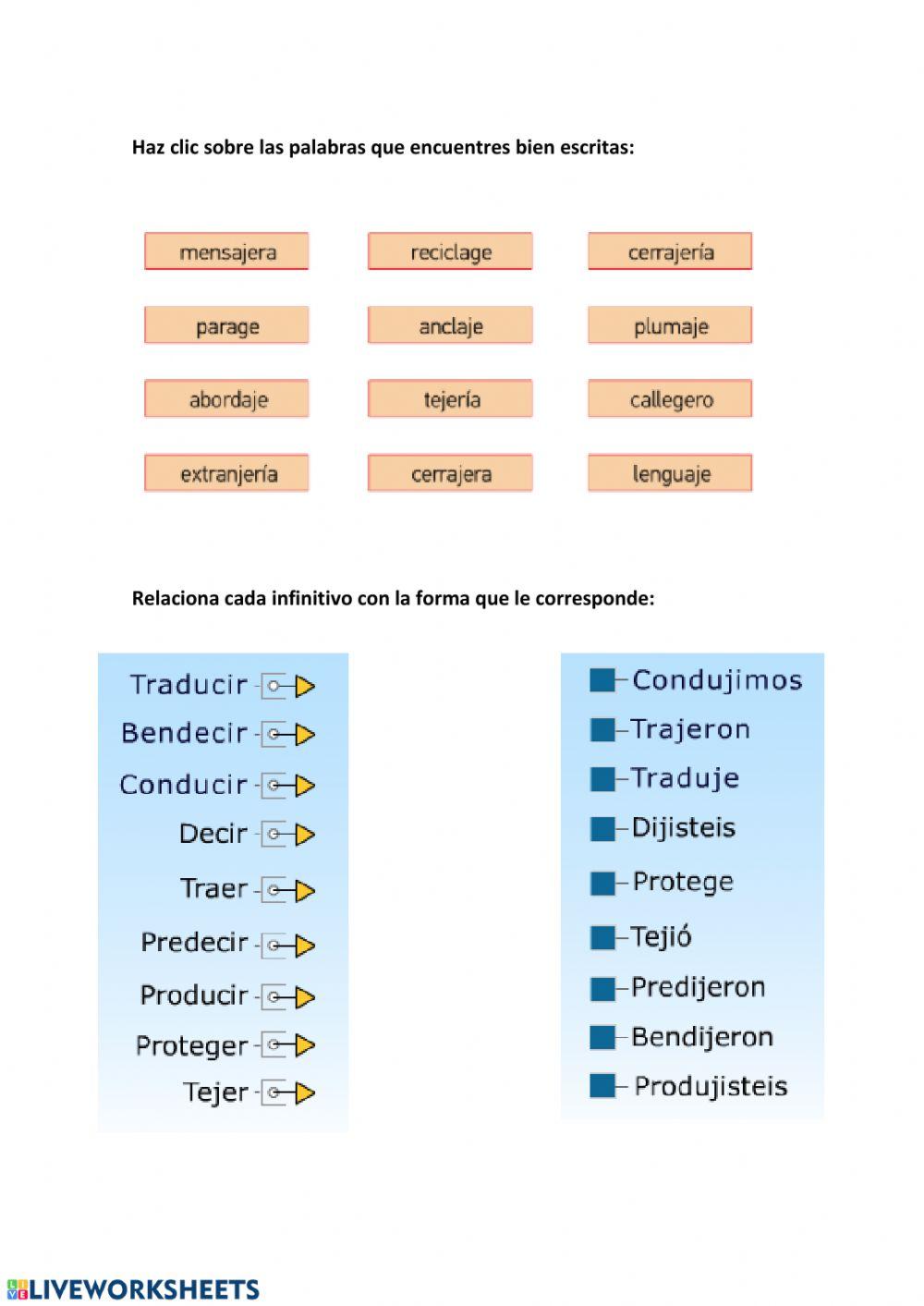 Ortografía palabras je, ji