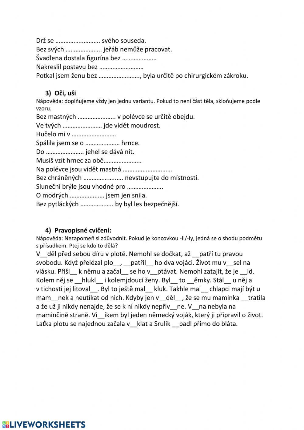 Duálové skloňování - 2. a 6. pád