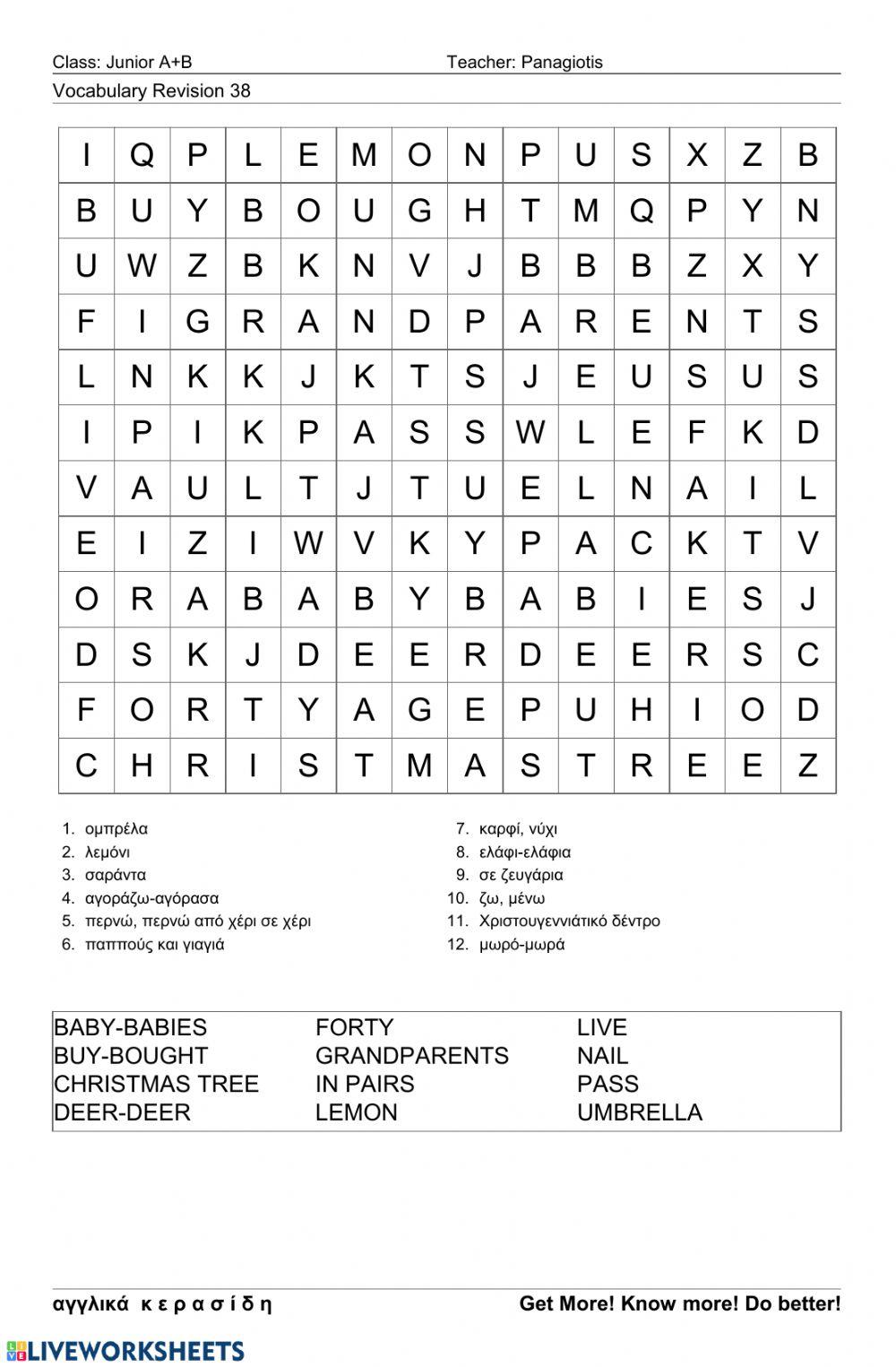 Junior Wordsearch 38