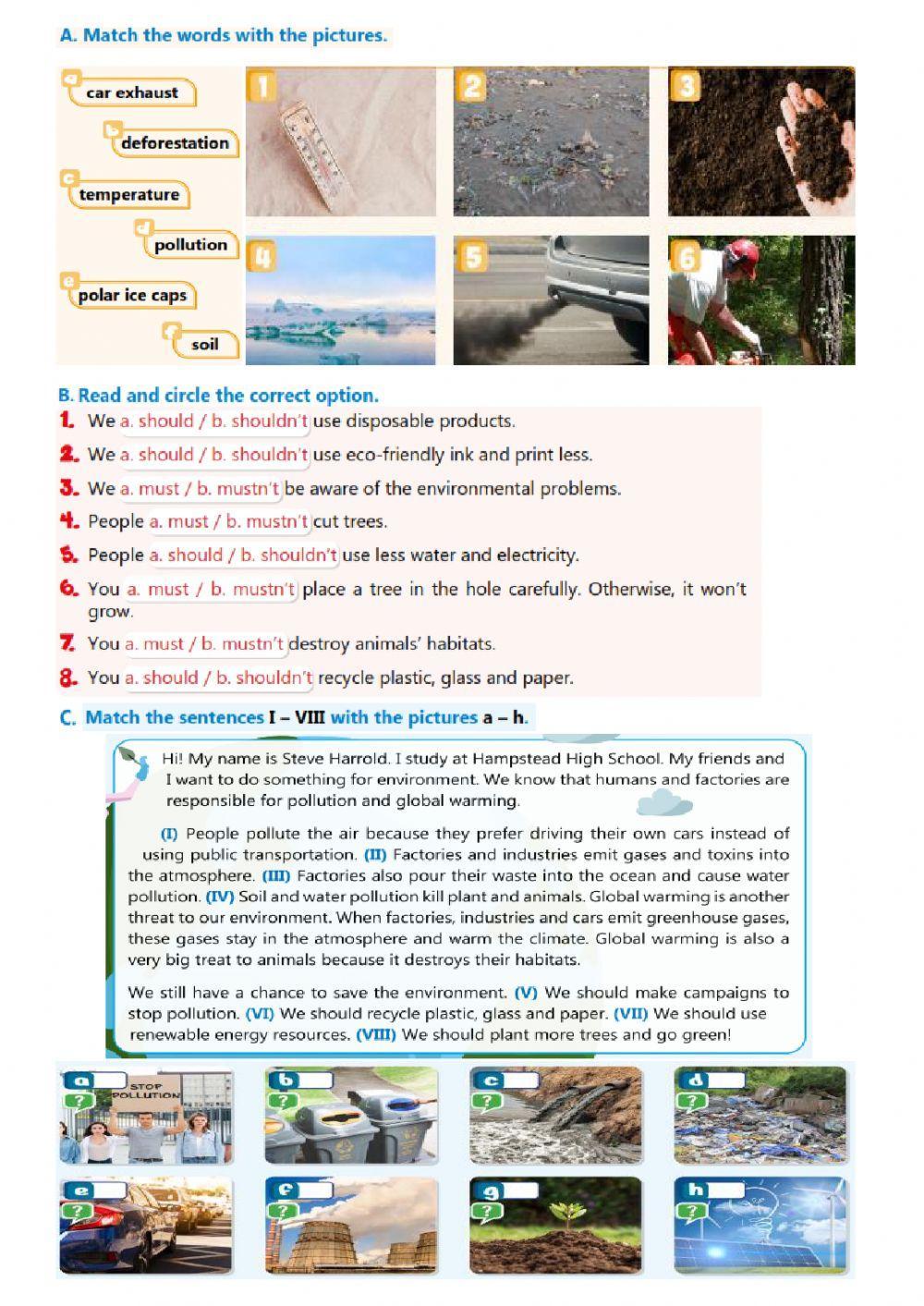 7th Grade - Unit 9 - Worksheet