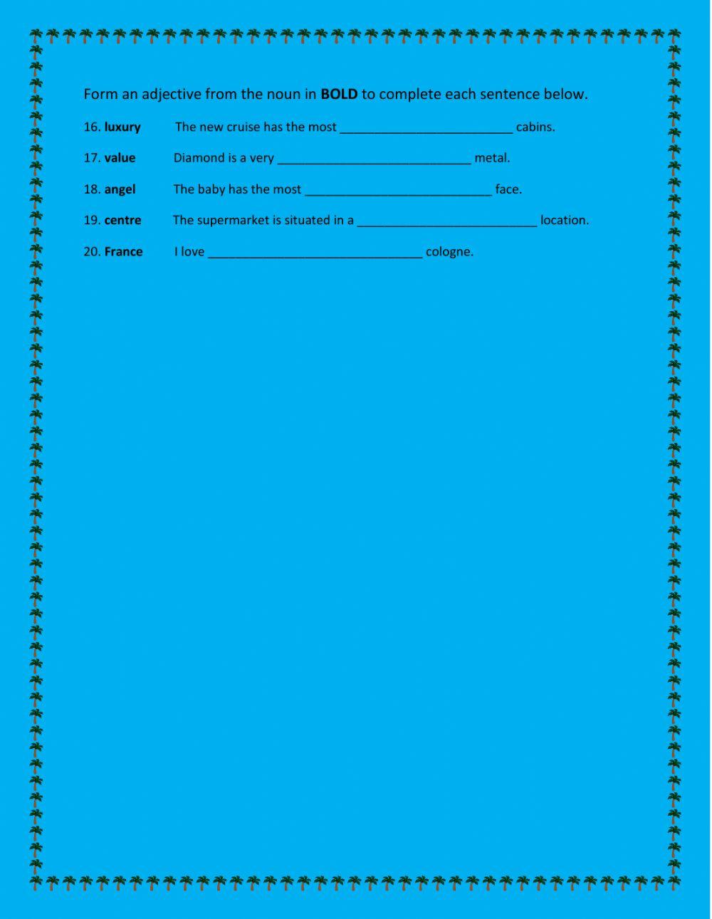 Formation of Adjectives