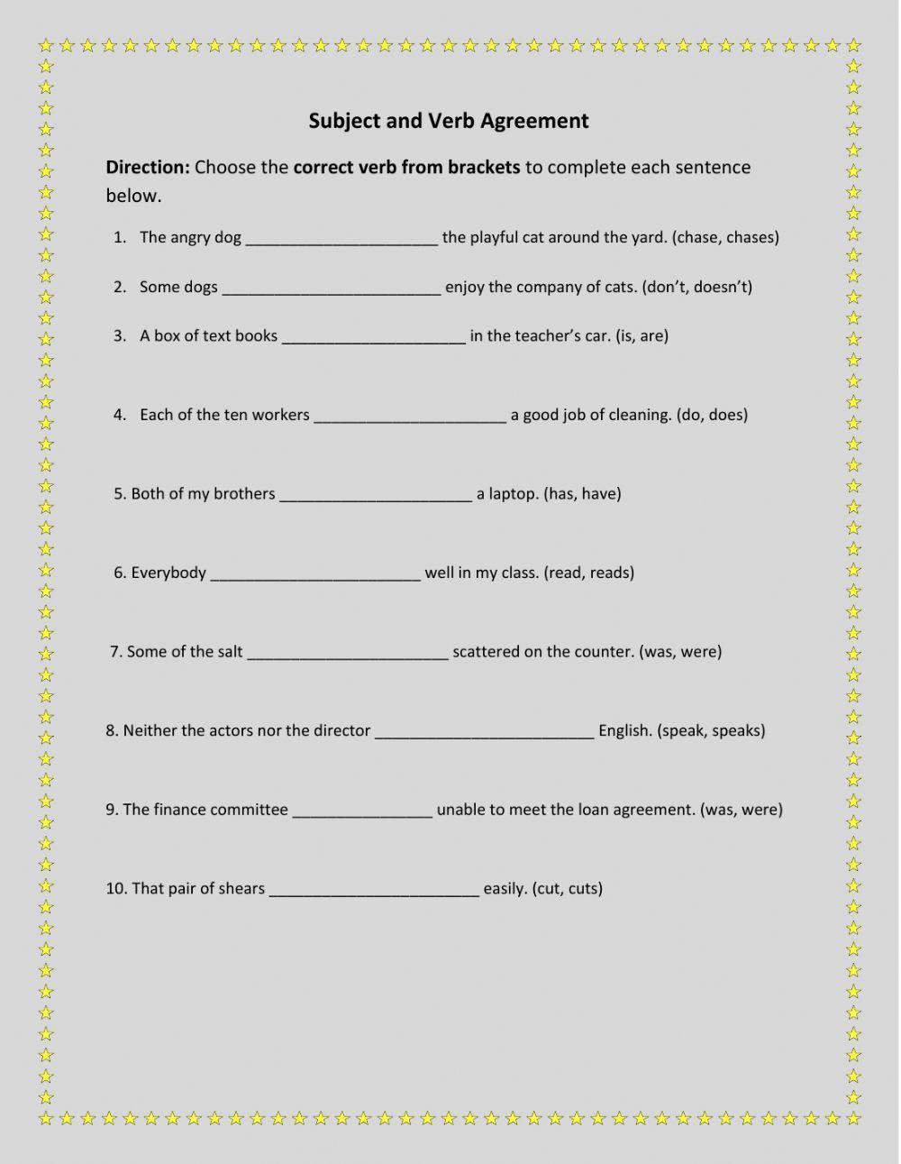 Subject and Verb Agreement 2