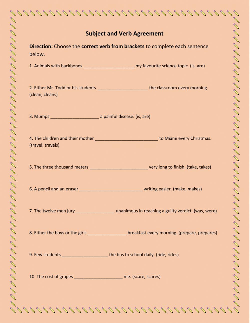 Subject and Verb Agreement 3