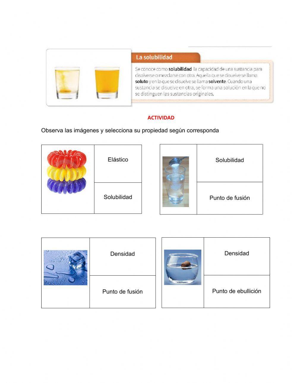 Propiedades especificas de la materia