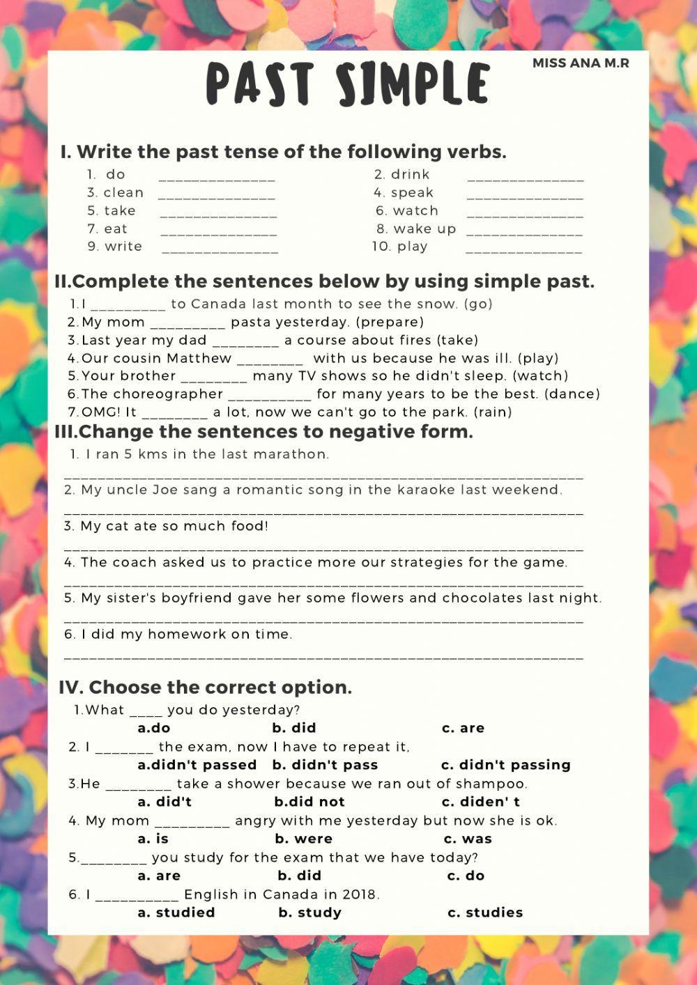 Past simple Past simple