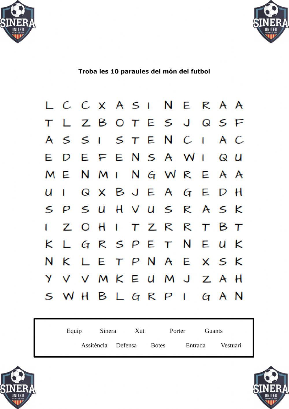 Sopa lletres Prebenjamí