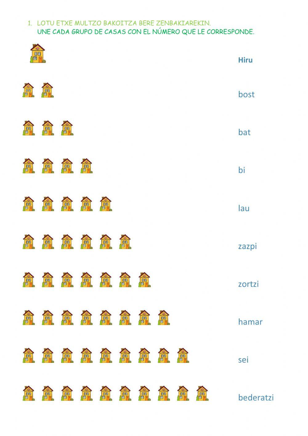 Zenbakiak ikasten 1-10