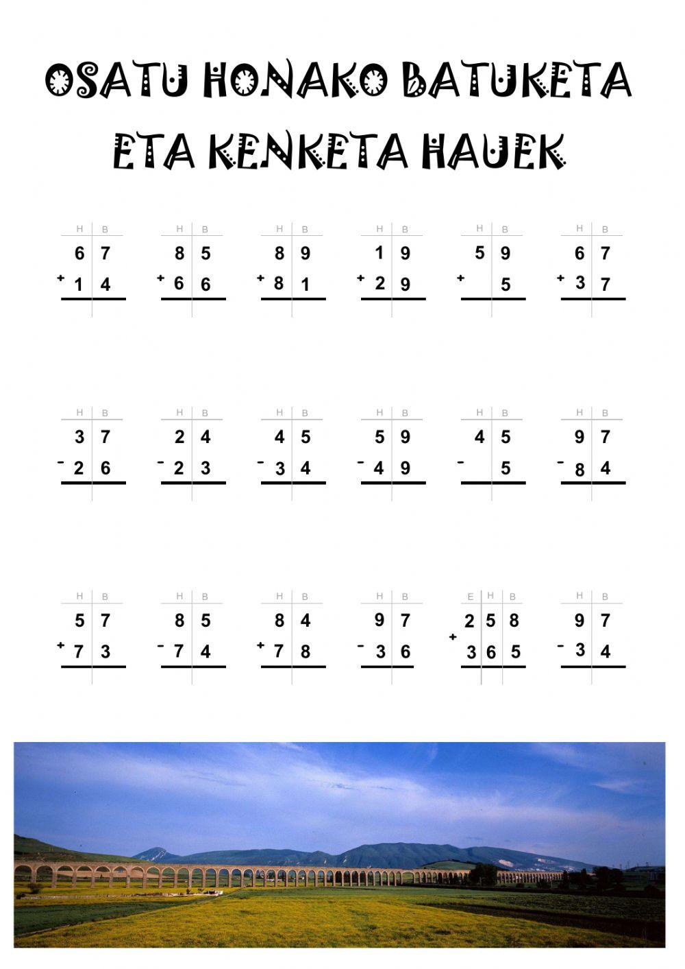 Batuketak eta kenketak 3