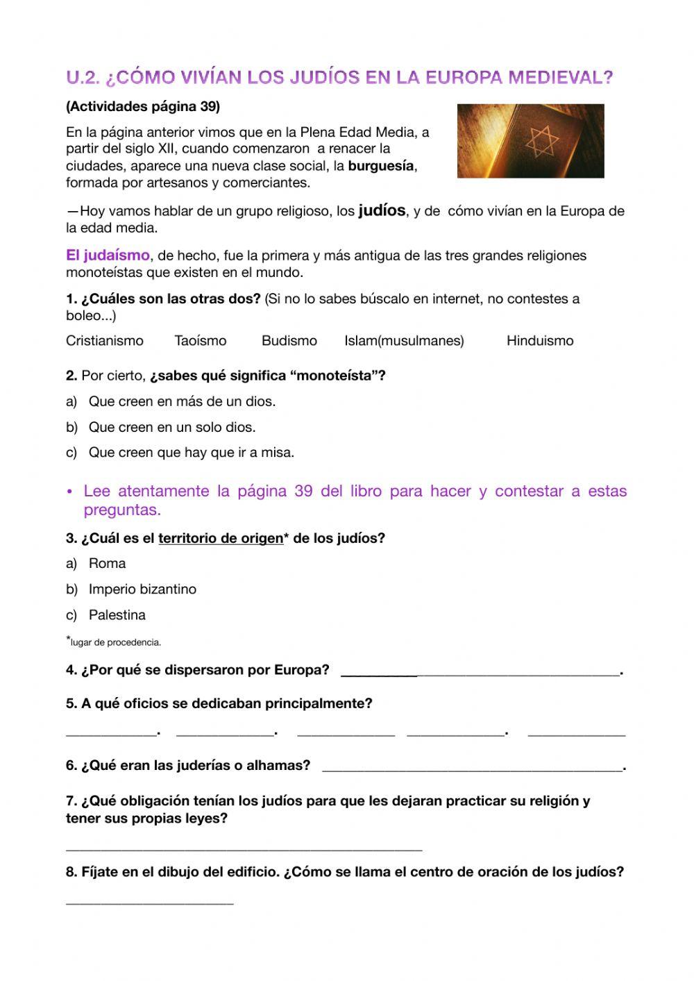 Los judíos en la España medieval