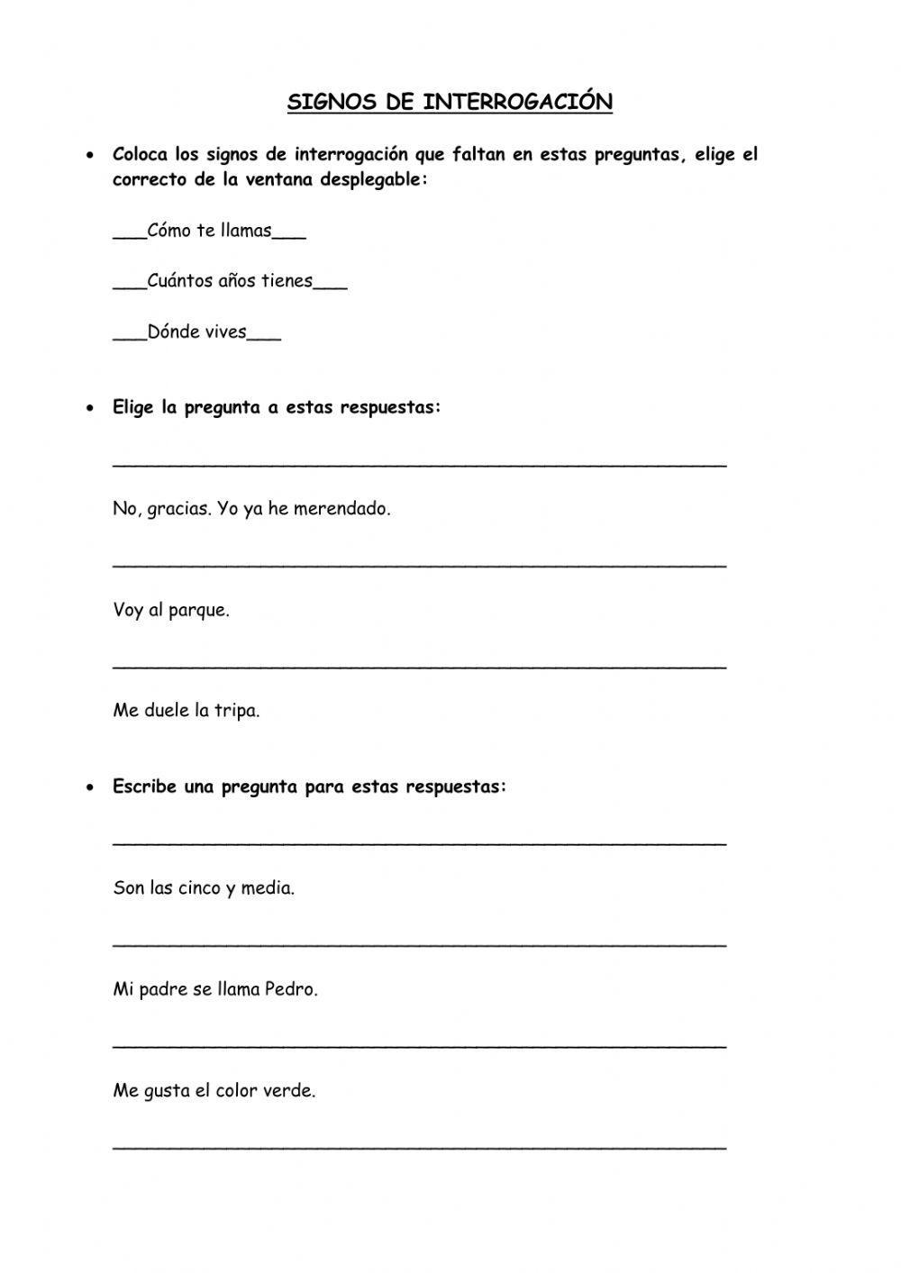 Signos de interrrogacion y exclamación