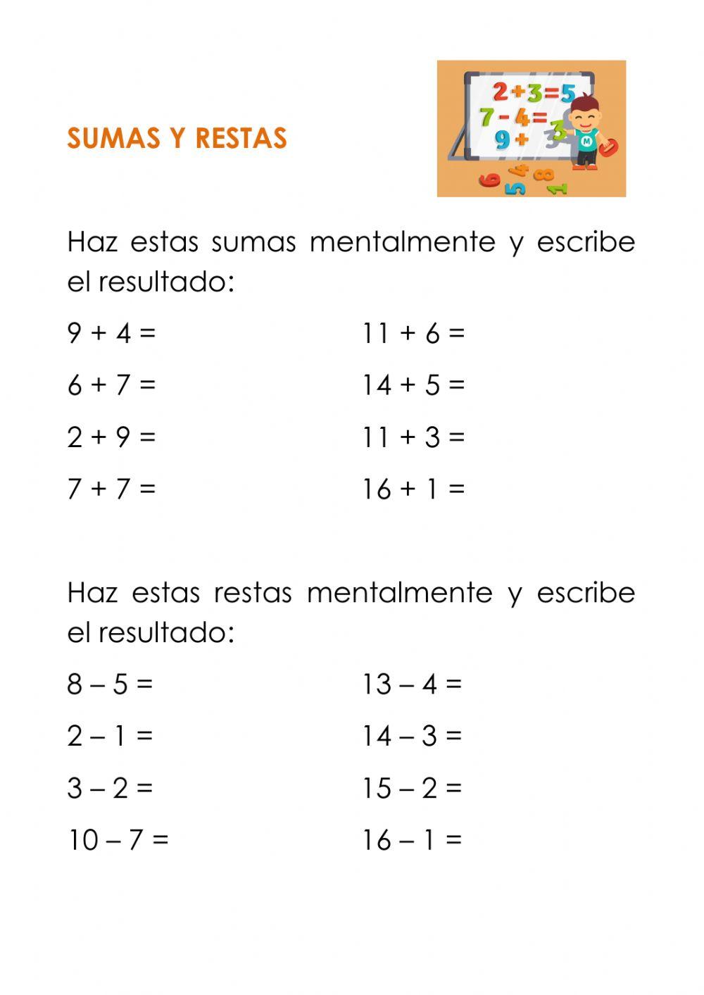 Sumas y restas Jarama Sumas y restas Jarama