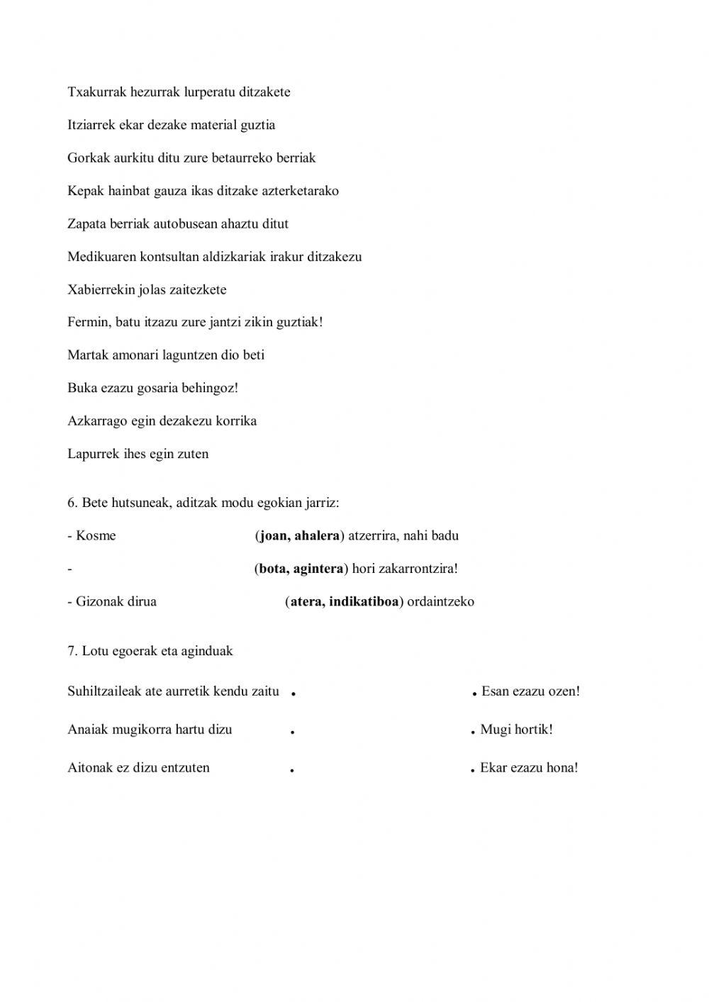 Aditzak eta hitz elkartuak