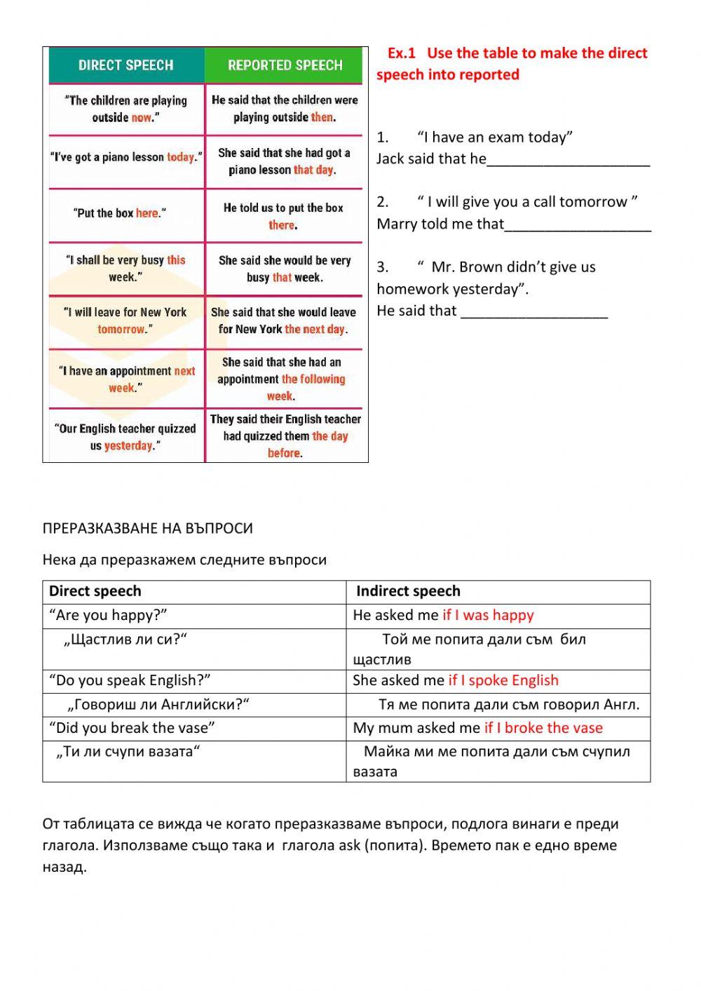 Reporting questions and imperatives
