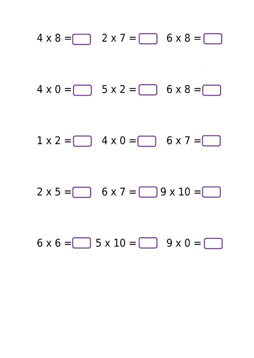 Biderketak praktikatzen