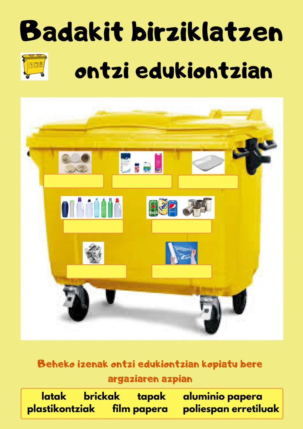 Badakit birziklatzen edukiontzietan