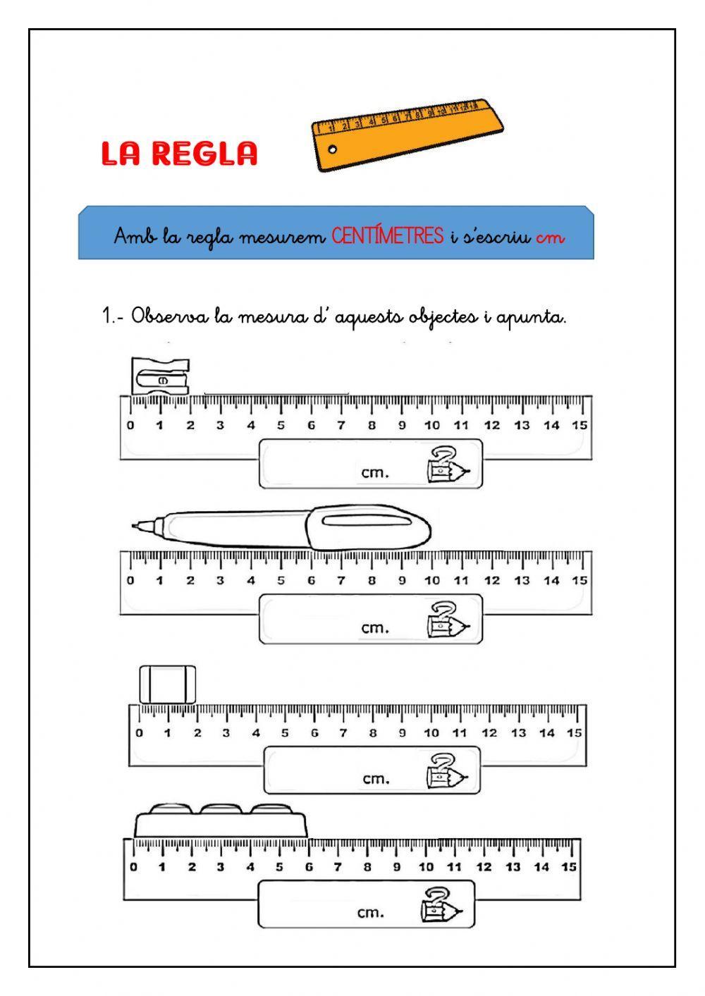 Unitats de mesura cm