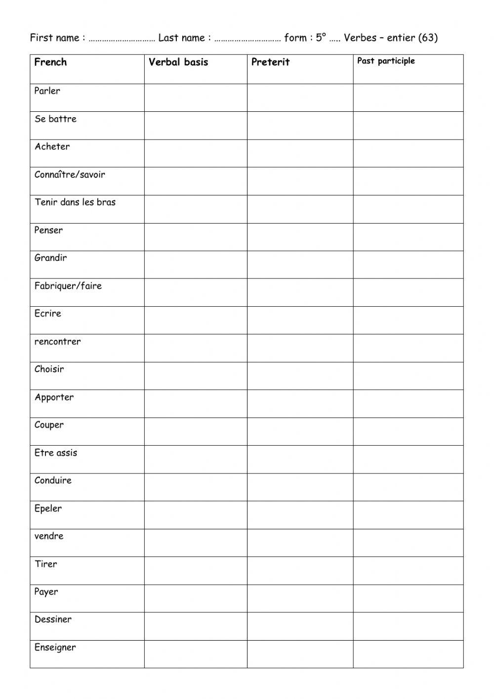 5eme- verbes 8