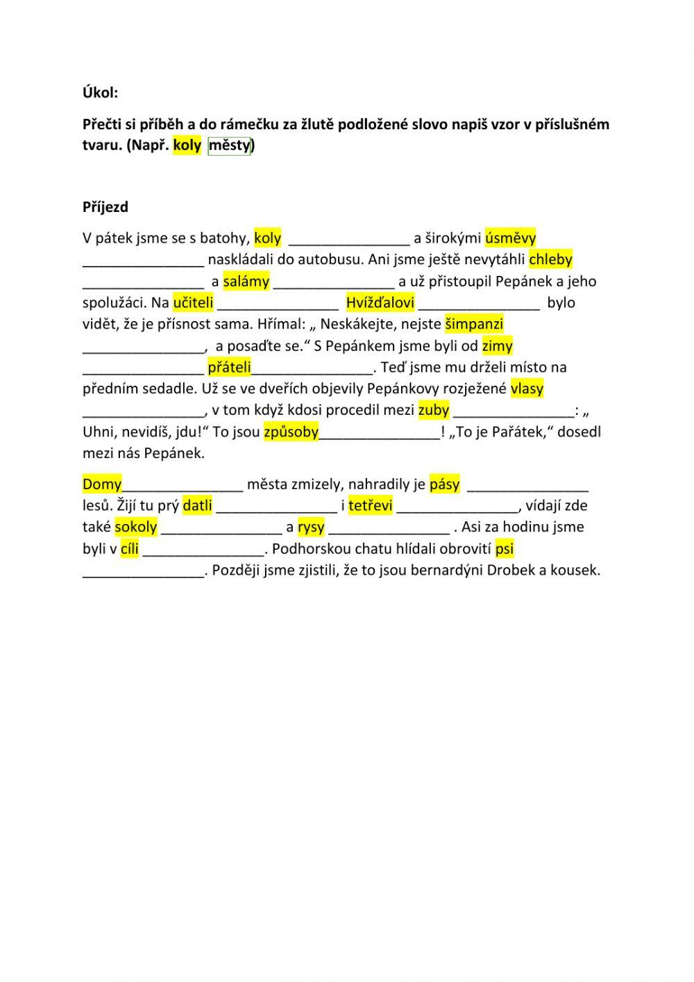 Vzory podstatných jmen