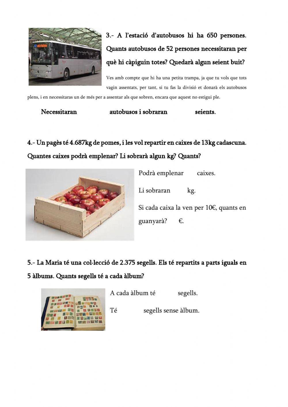 Problemes divisions dues xifres