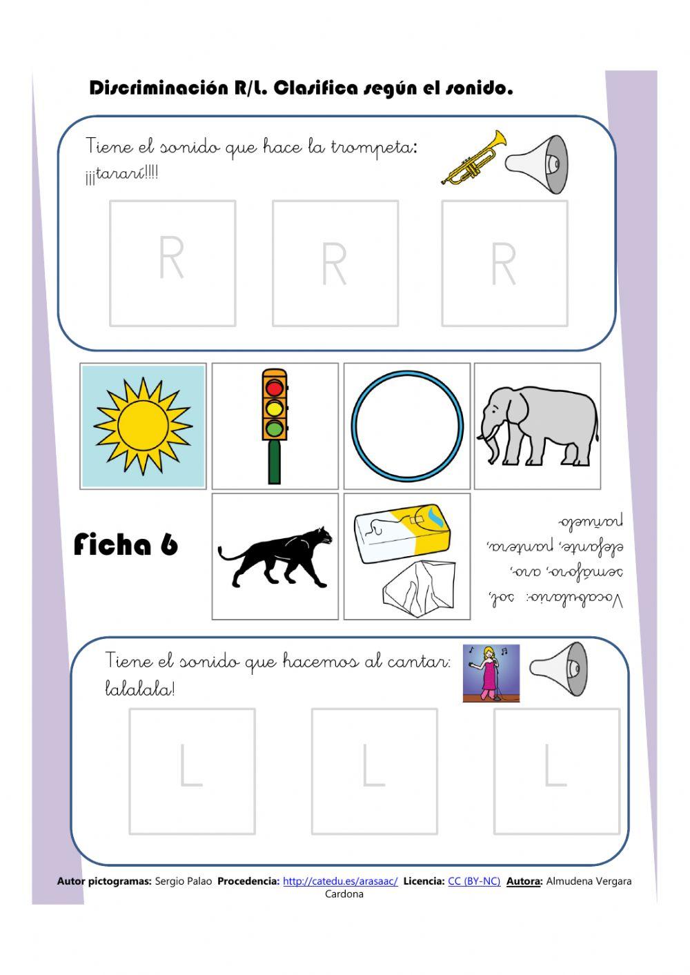 Discriminación R-L Ficha 6