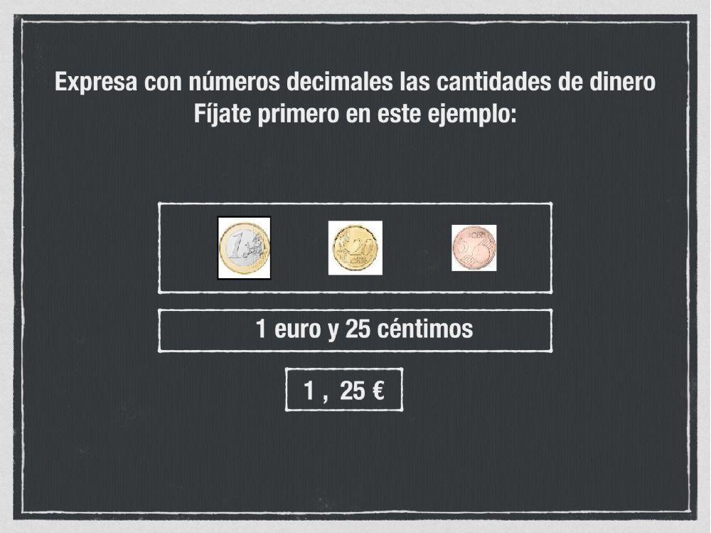 El dinero y los número decimales