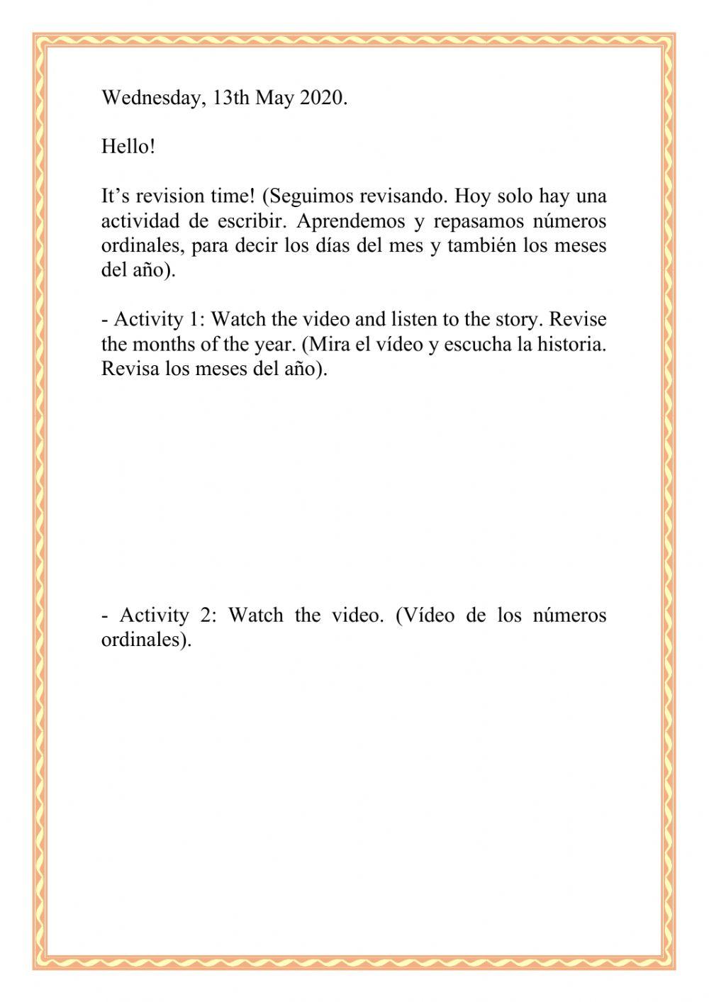 Wednesday, 13th May 2020