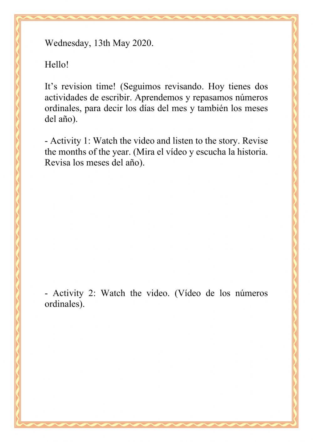 Wednesday,13th May 2020