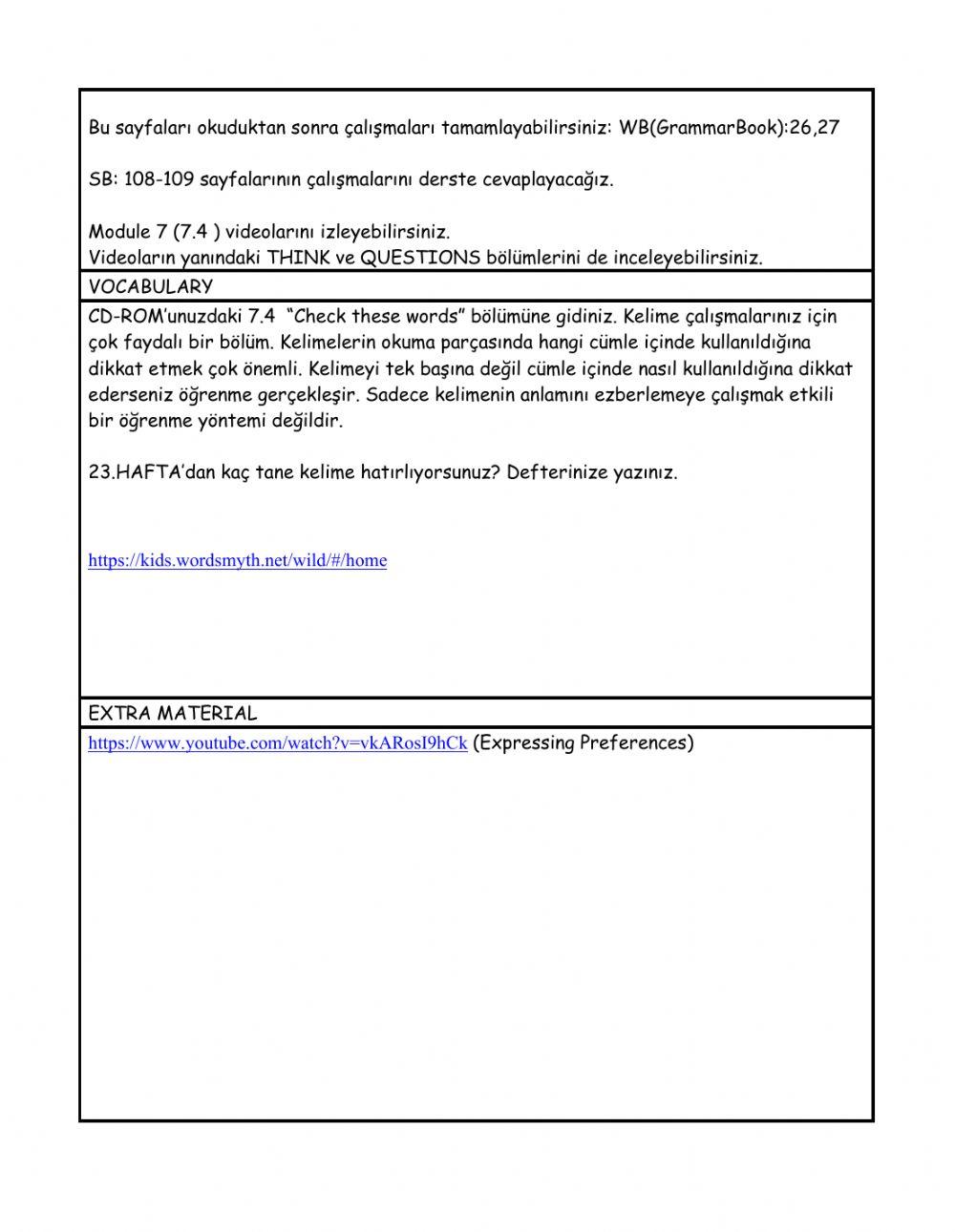 Level 5 weekly plan 24