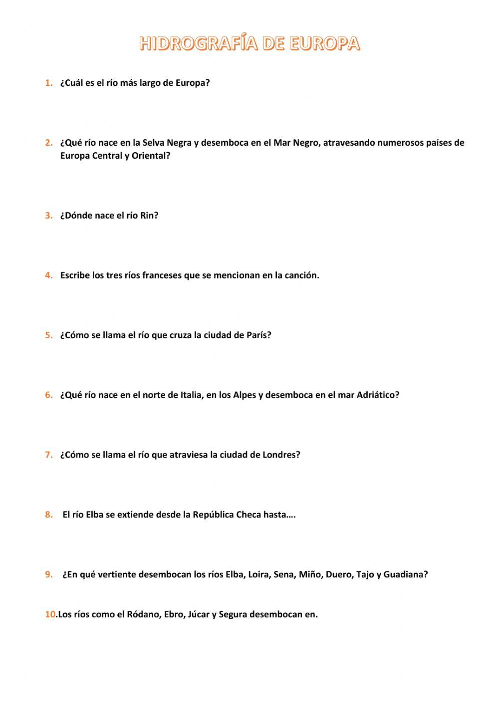 Hidrografía europa
