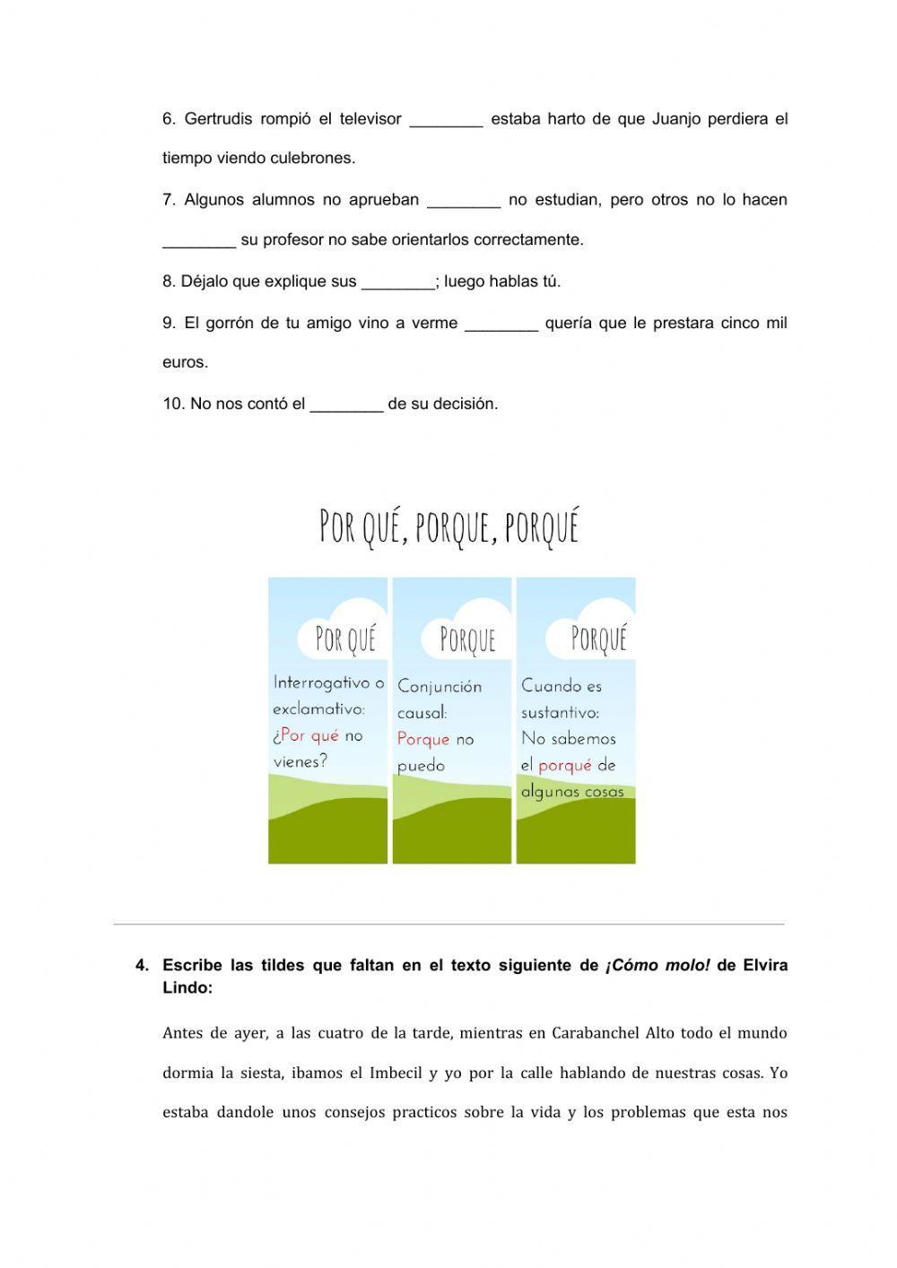 Repaso de ortografía