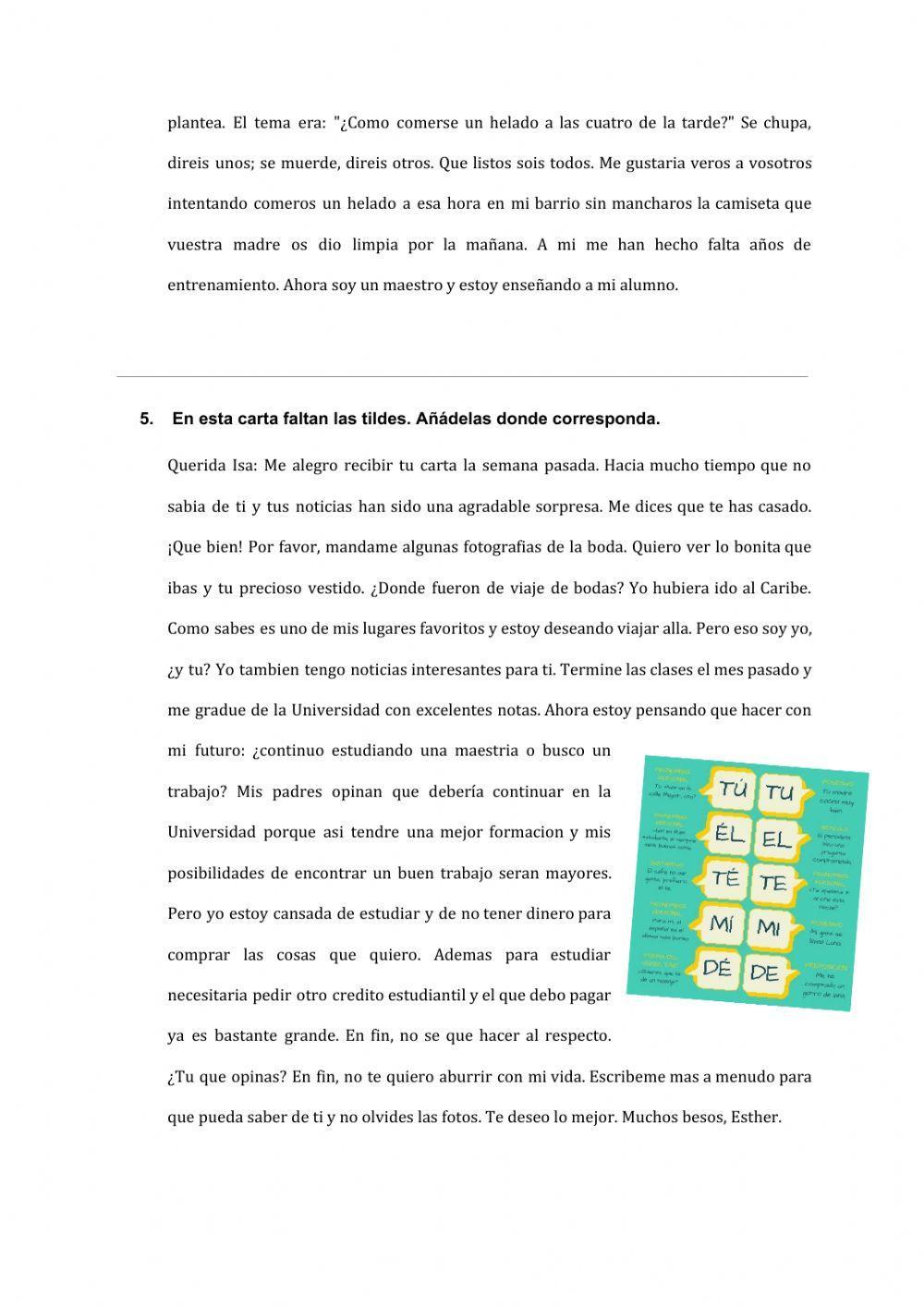 Repaso de ortografía