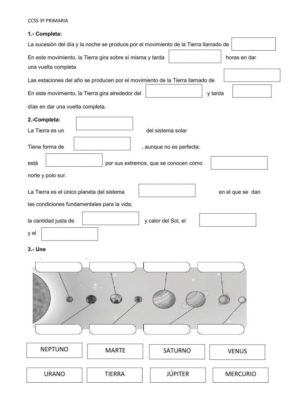 CCSS 3º Sistema Solar