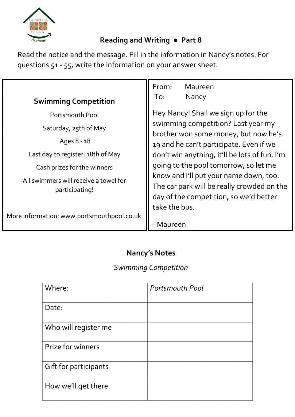 Ket reading and writing part 8 MissPaloma Live