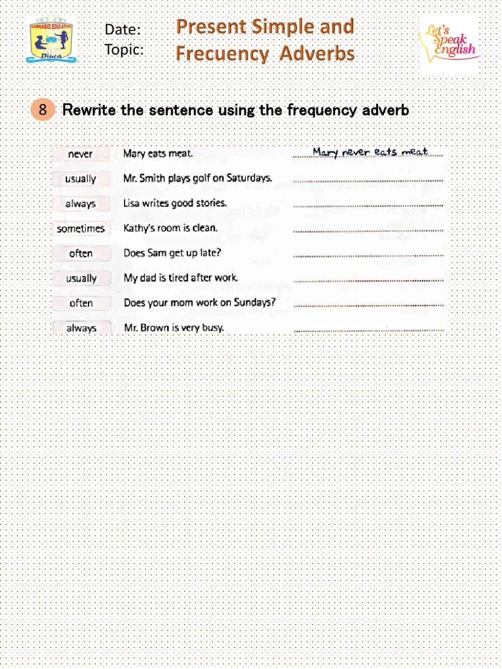 Present Simple and Adverbs of frequency