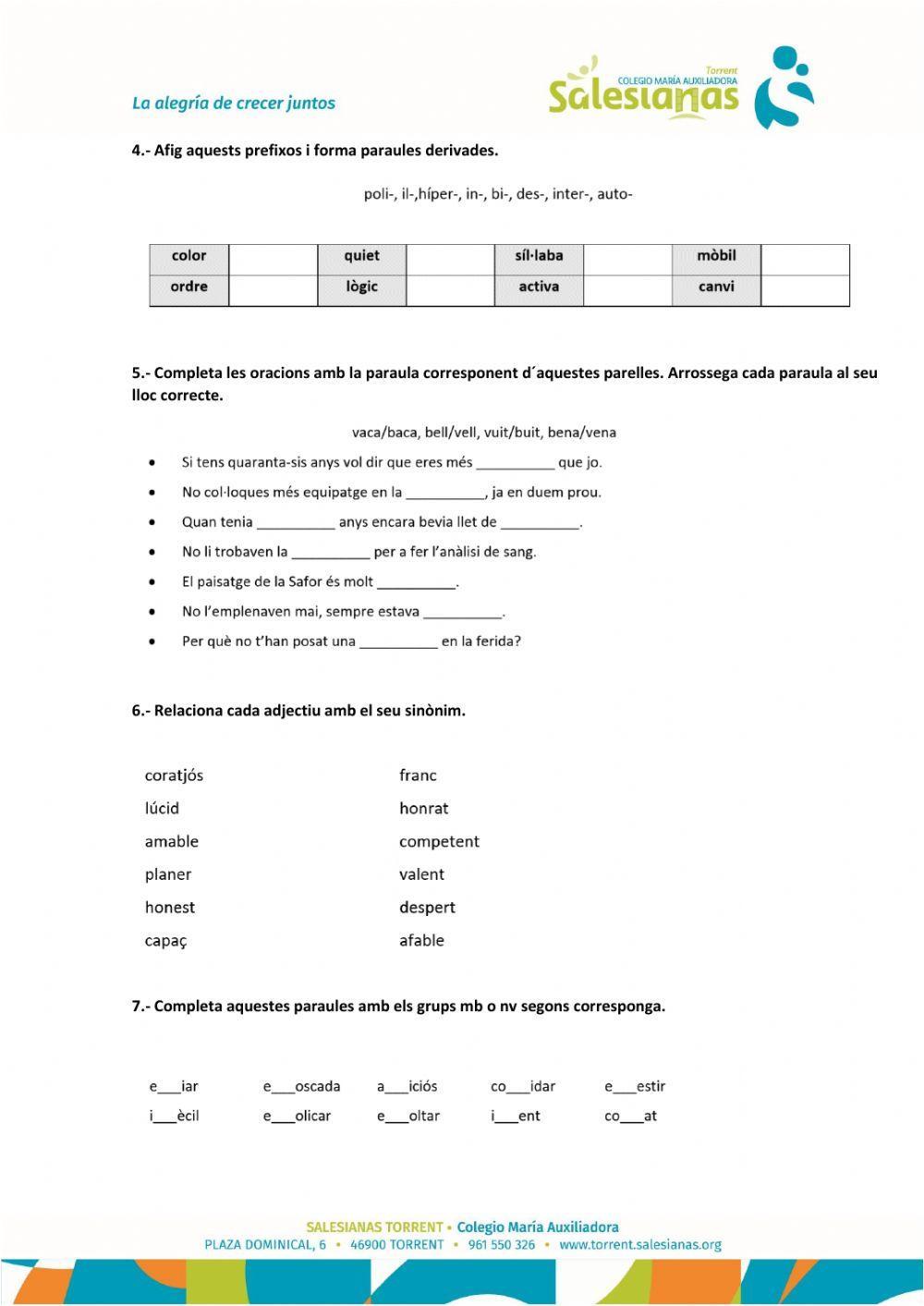 Prova Unitat 8: Valencià