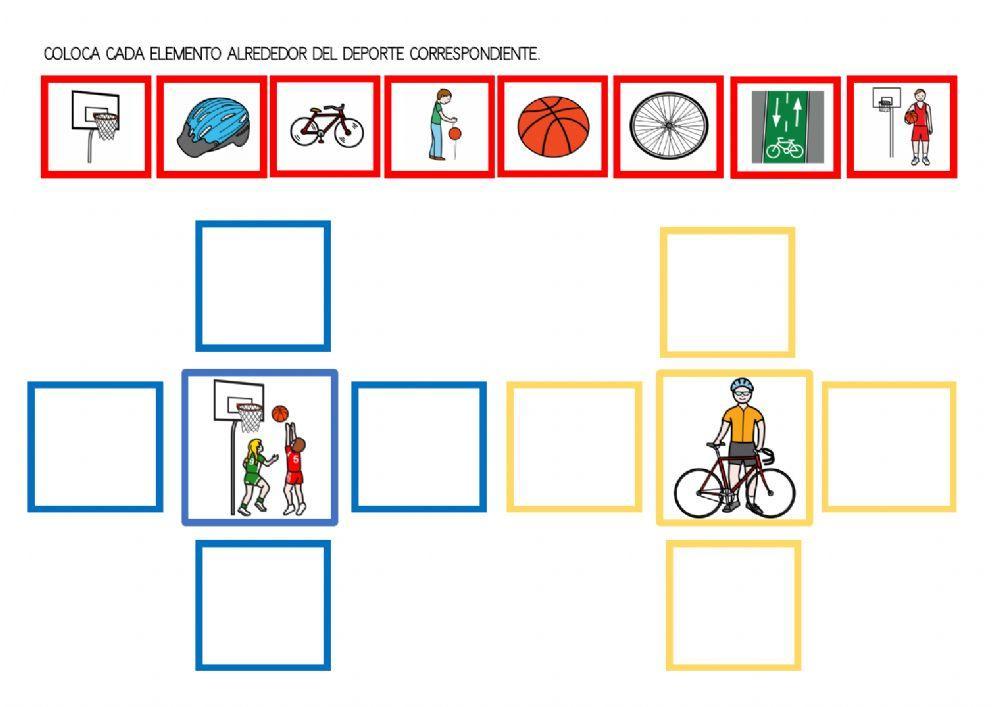 Relacionar deporte ciclismo y baloncesto