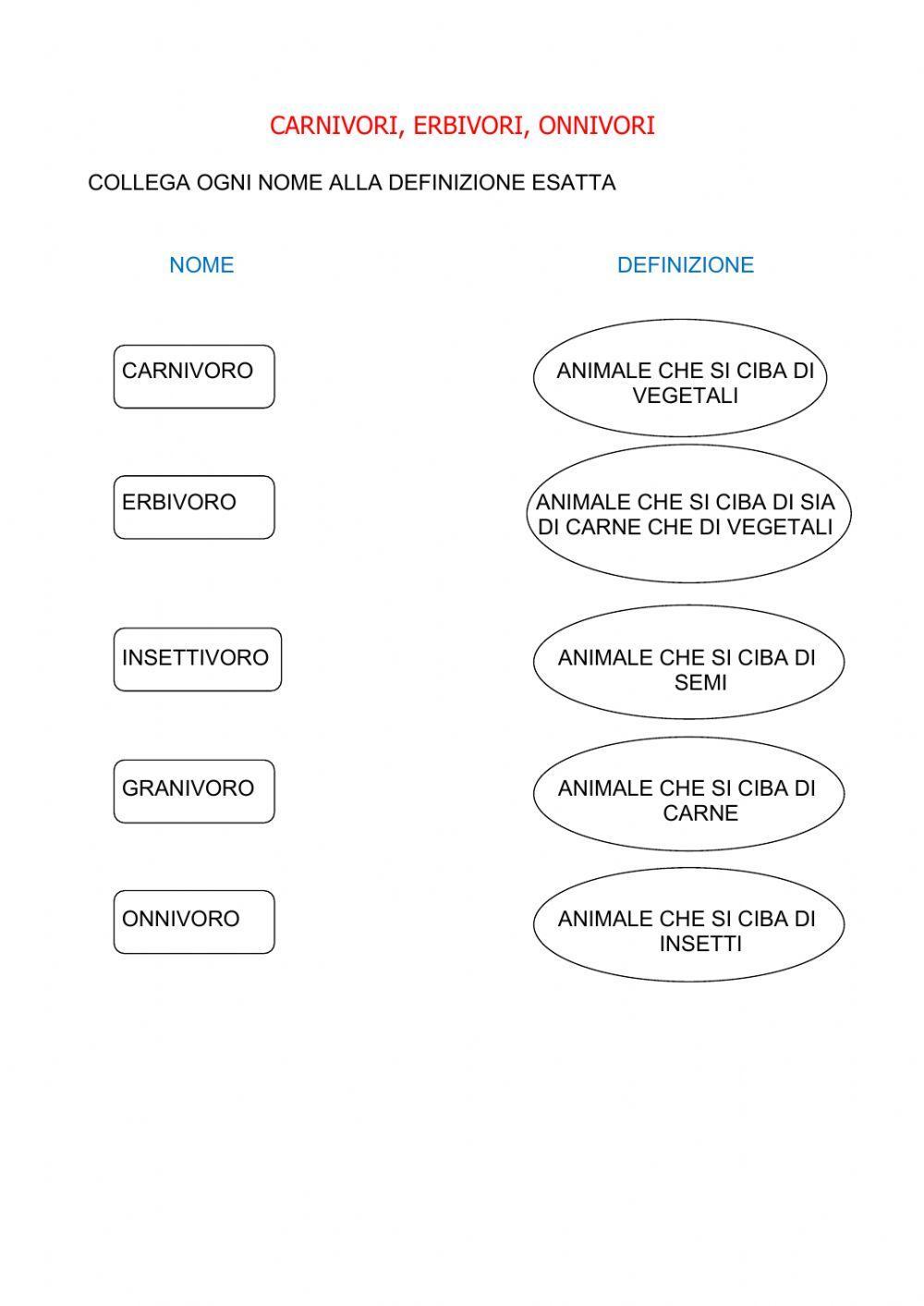 Carnivori, erbivori o onnivori?
