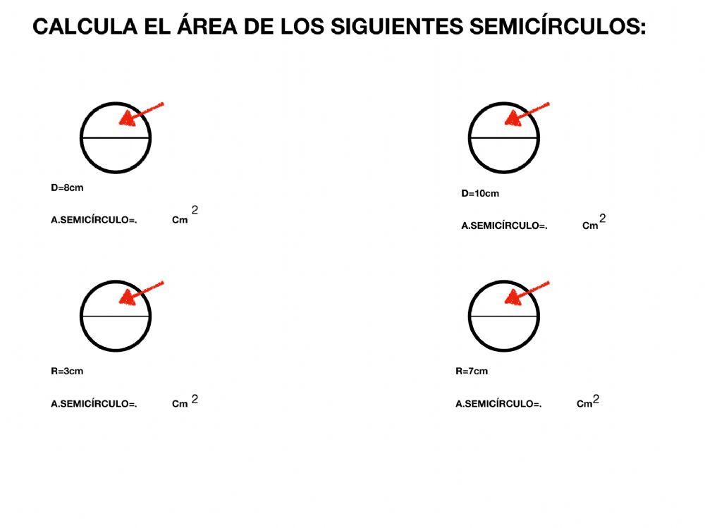 Área semicirculo