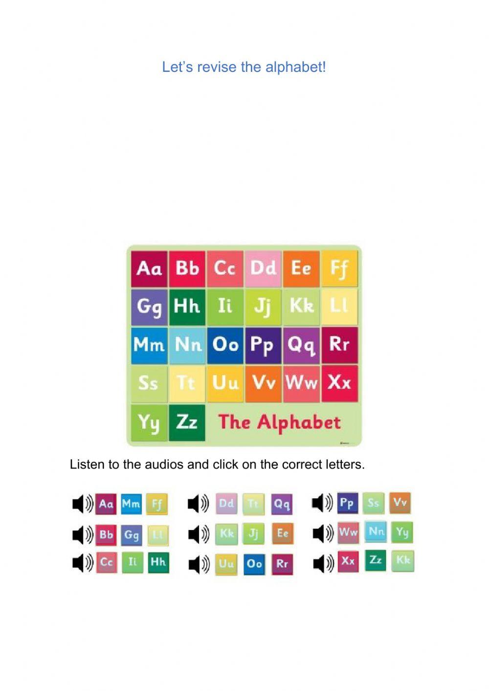 Revise the alphabet