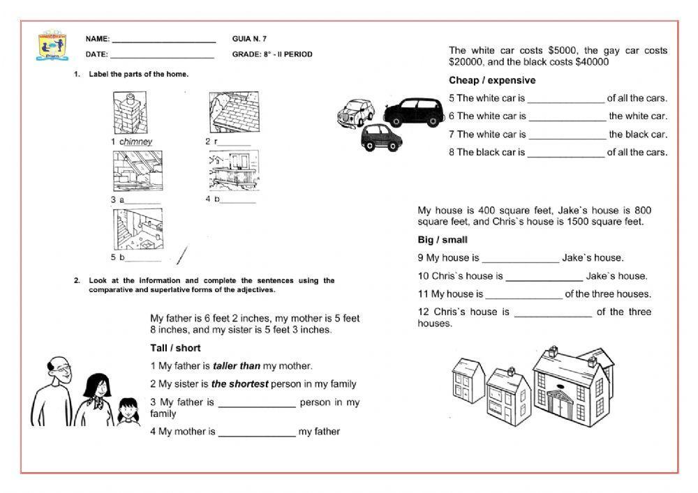 Comparative and superlative forms of adjectives Exercise
