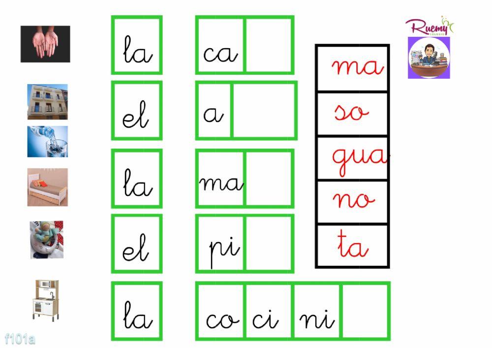 Colocamos las silabas