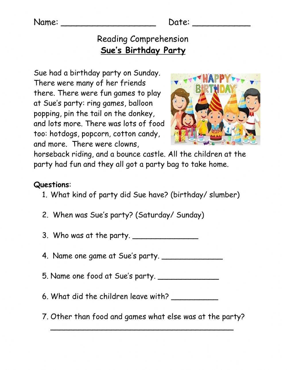 Sue's Birthday Party