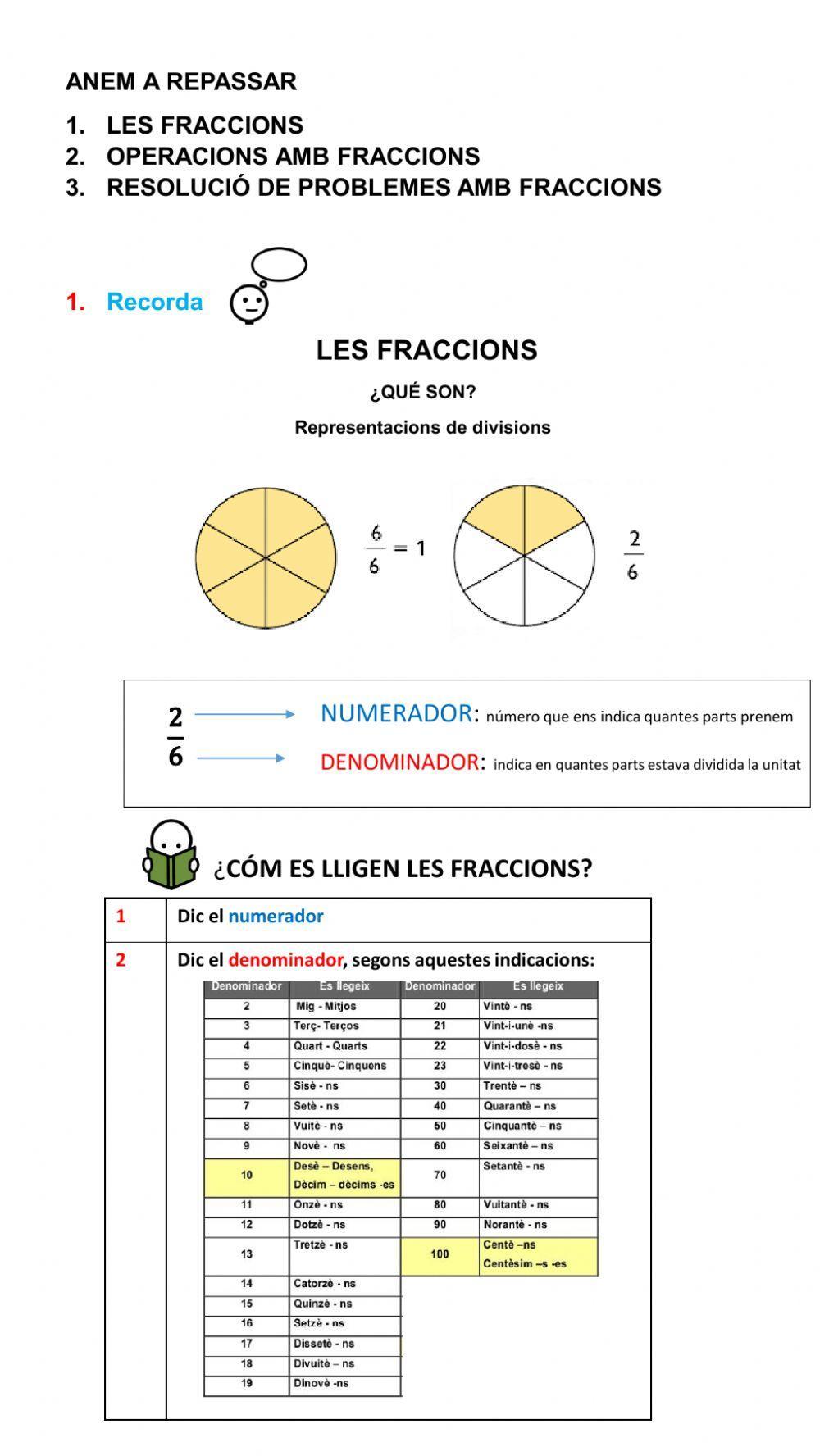 Fraccions Fraccions