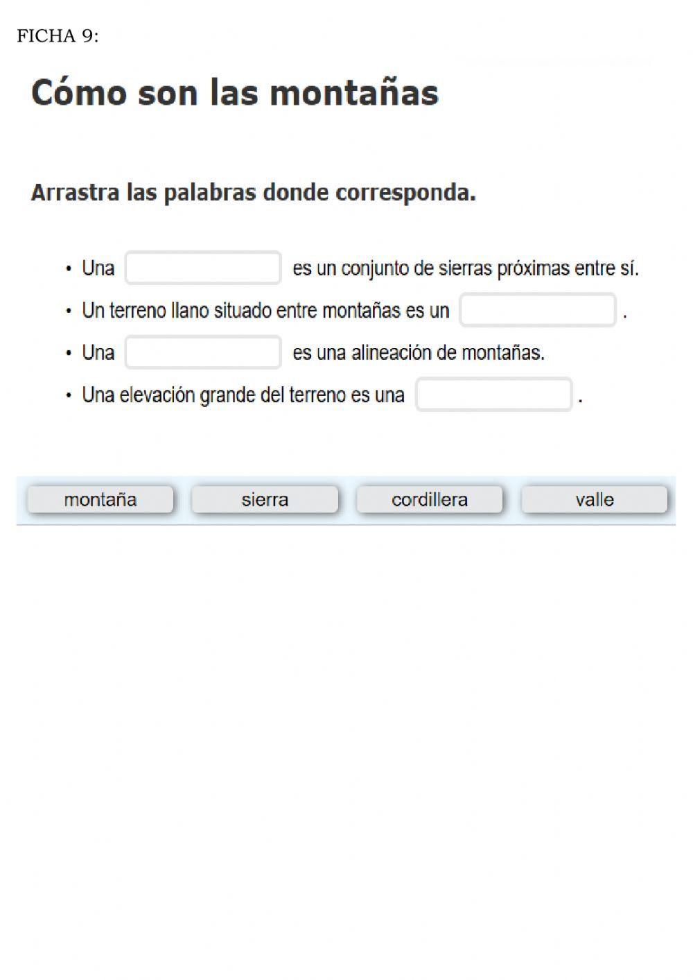 Elementos con montañas