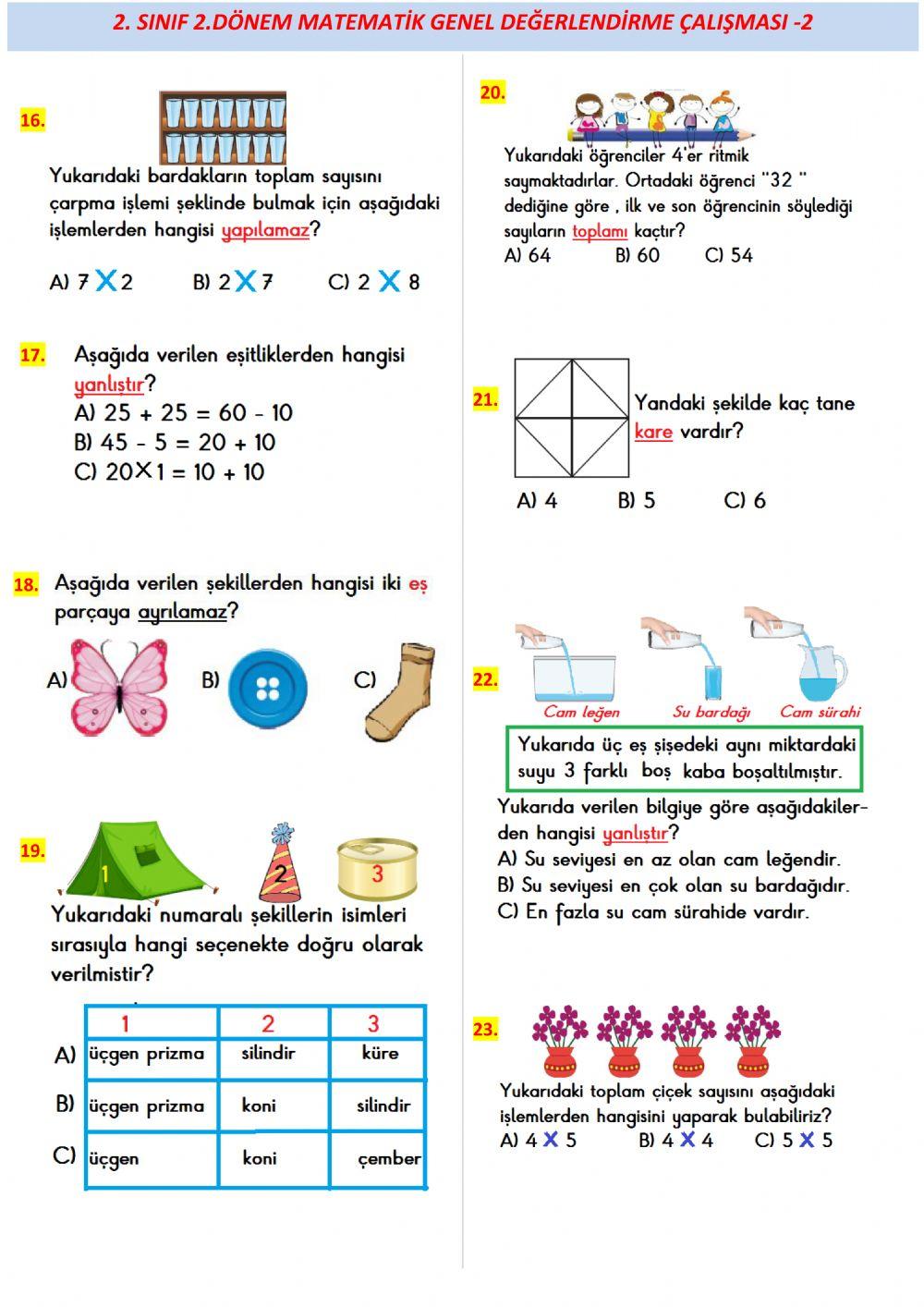 2. Sınıf Matematik Genel Tekrar-3