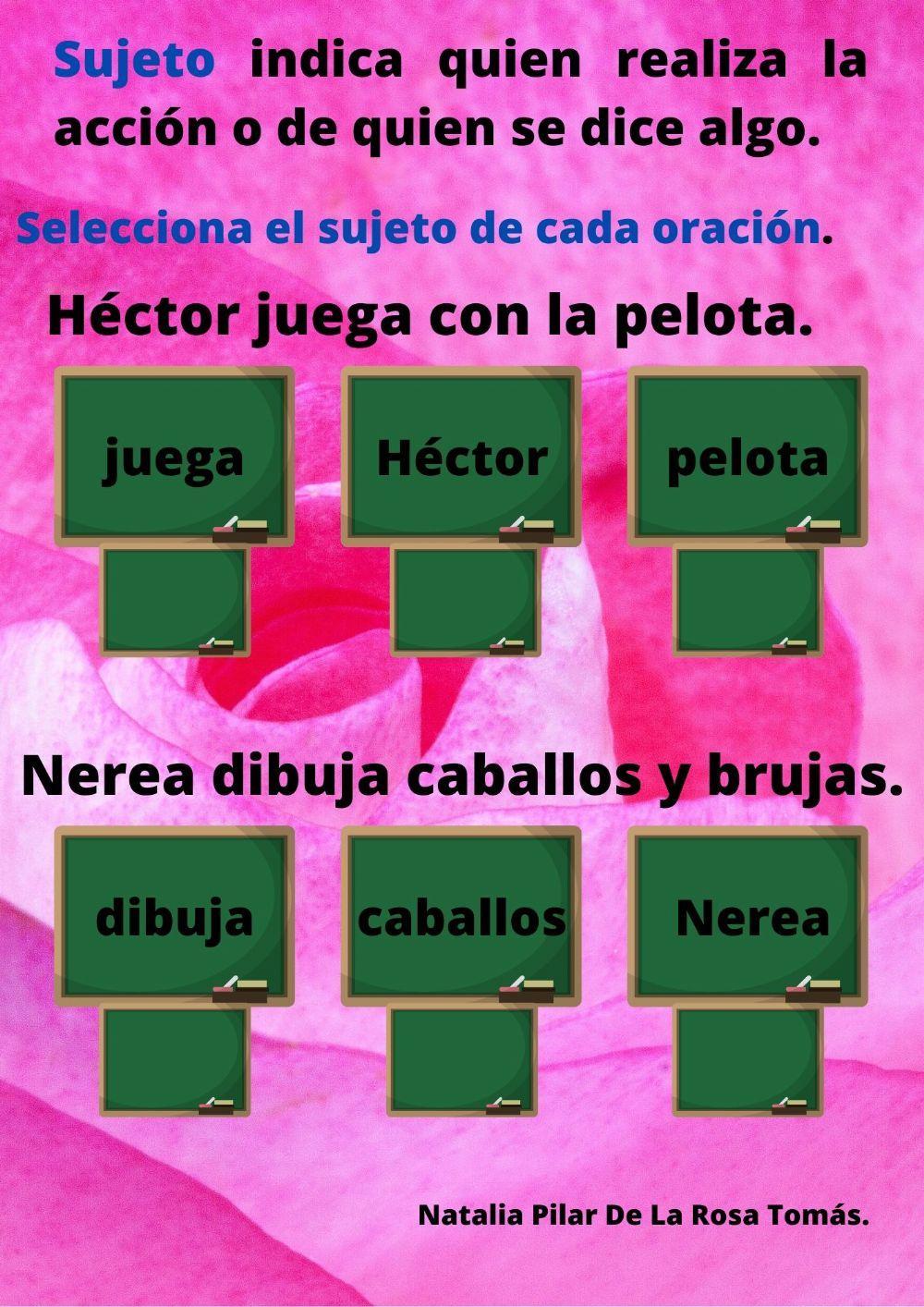 Selecciona el sujeto