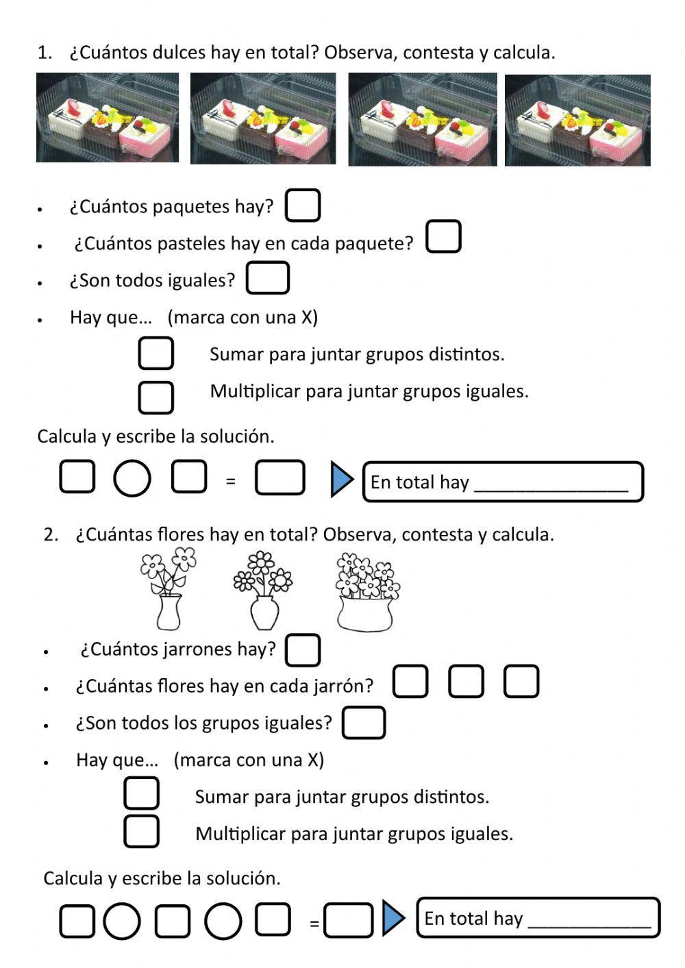Problemas sumar y multiplicar