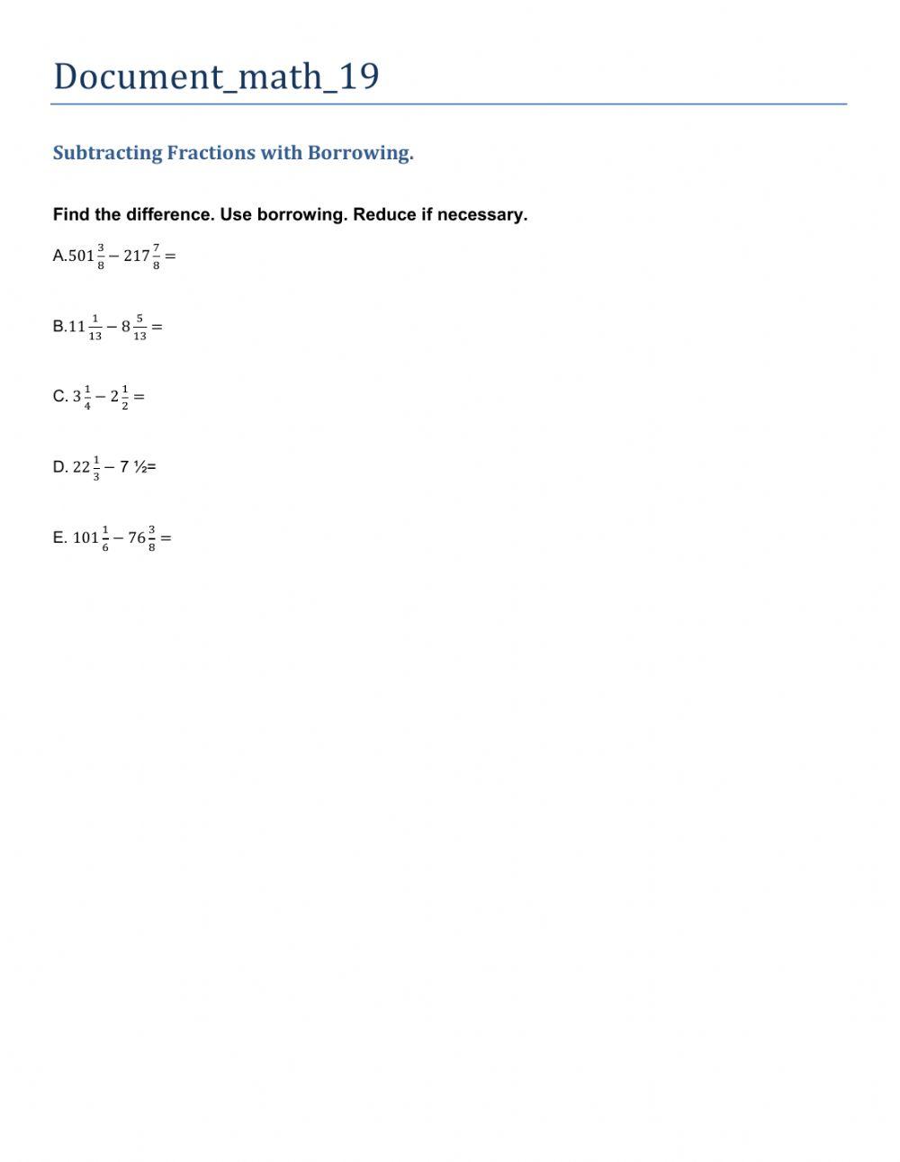 Subtracting with borrowing document-math-19
